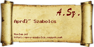 Apró Szabolcs névjegykártya