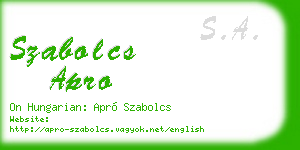 szabolcs apro business card